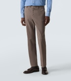 Kiton Cotton and cashmere slim chinos