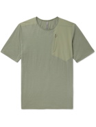 VEILANCE - Frame Merino Wool-Blend Jersey and Stretch-Nylon T-Shirt - Green