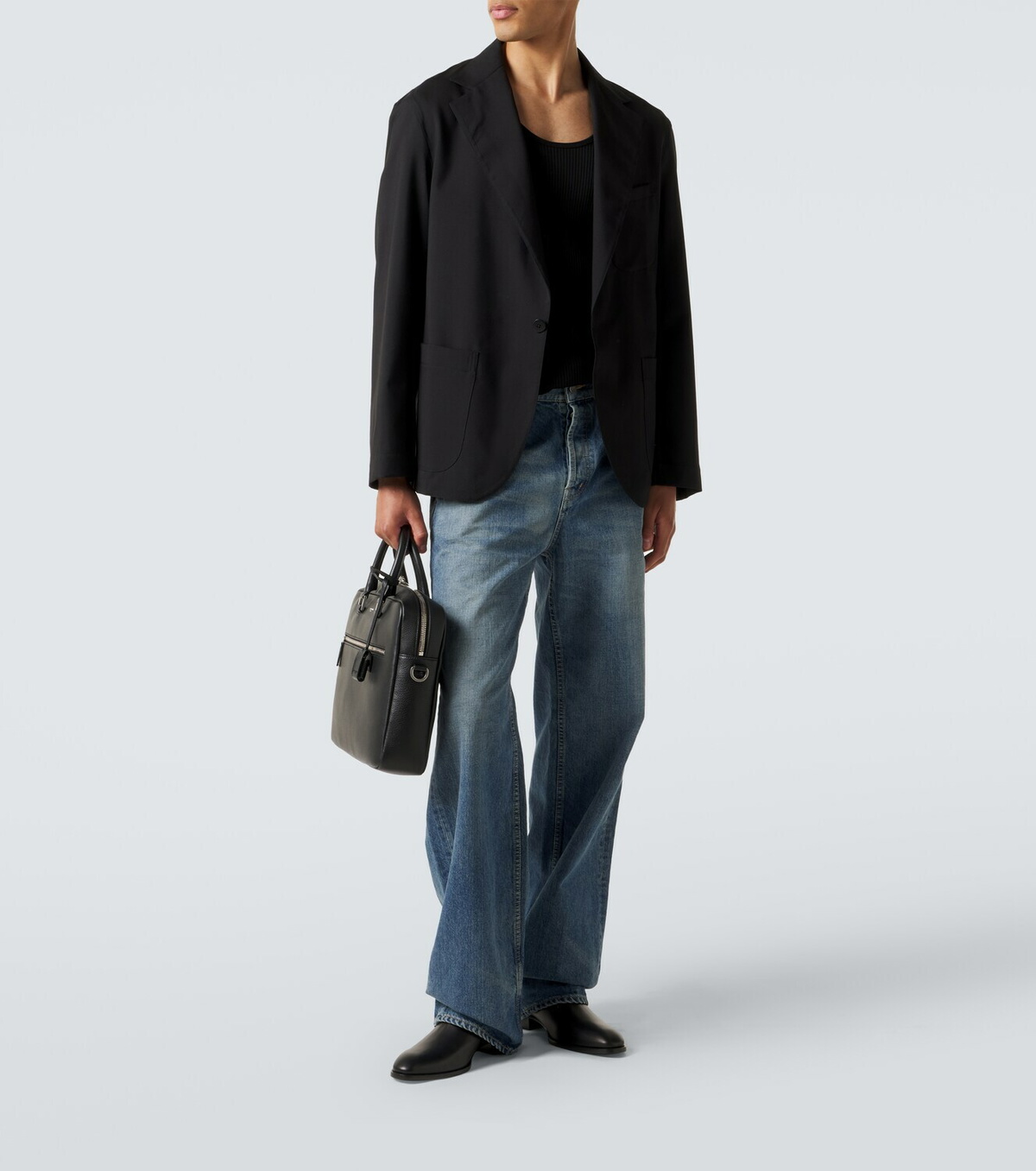 Saint Laurent Sac De Jour leather tote bag