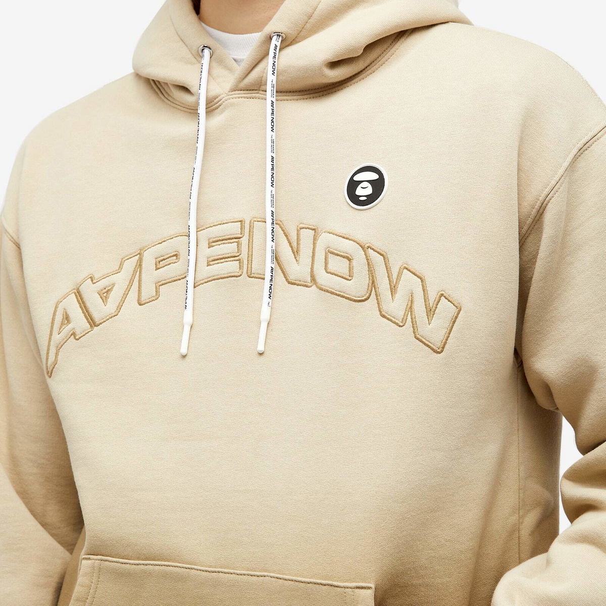 Men's AAPE Now Dip Dye Hoodie in Beige (Grey) AAPE by A Bathing Ape