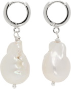 Gohar World Silver & White Host Baroque Pearl Earrings
