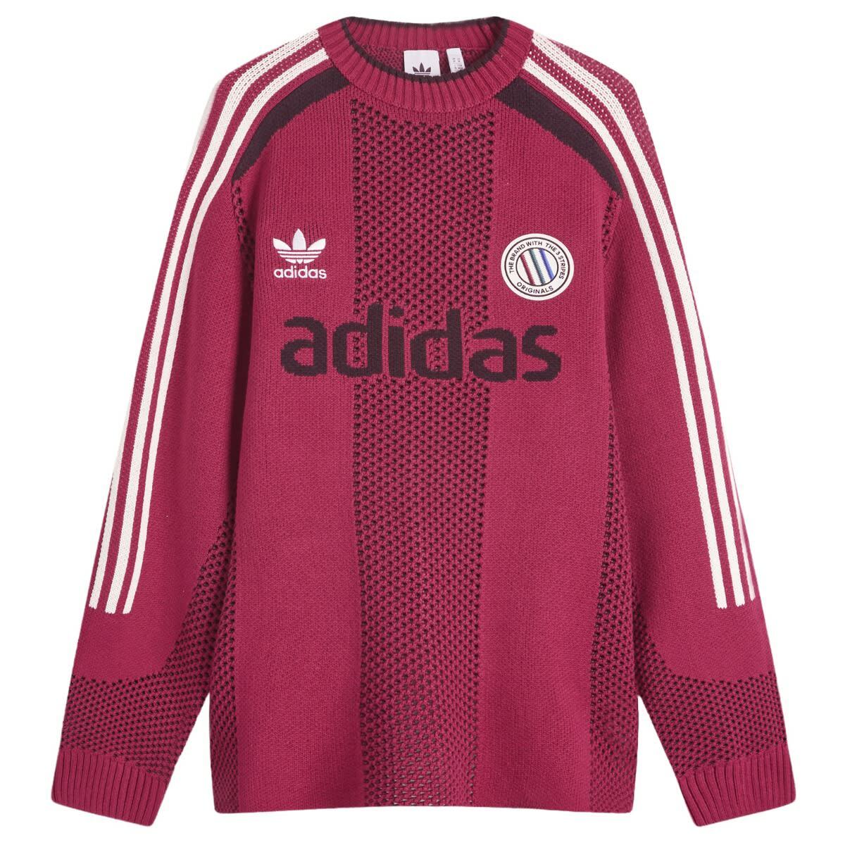 Adidas Adicolor Pullover Knit in Legacy Burgundy