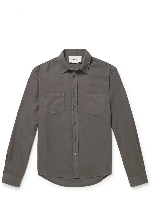 Photo: Frame - Brushed Cotton and TENCEL-Blend Twill Shirt - Gray