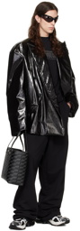 Balenciaga Black Crinkled Blazer