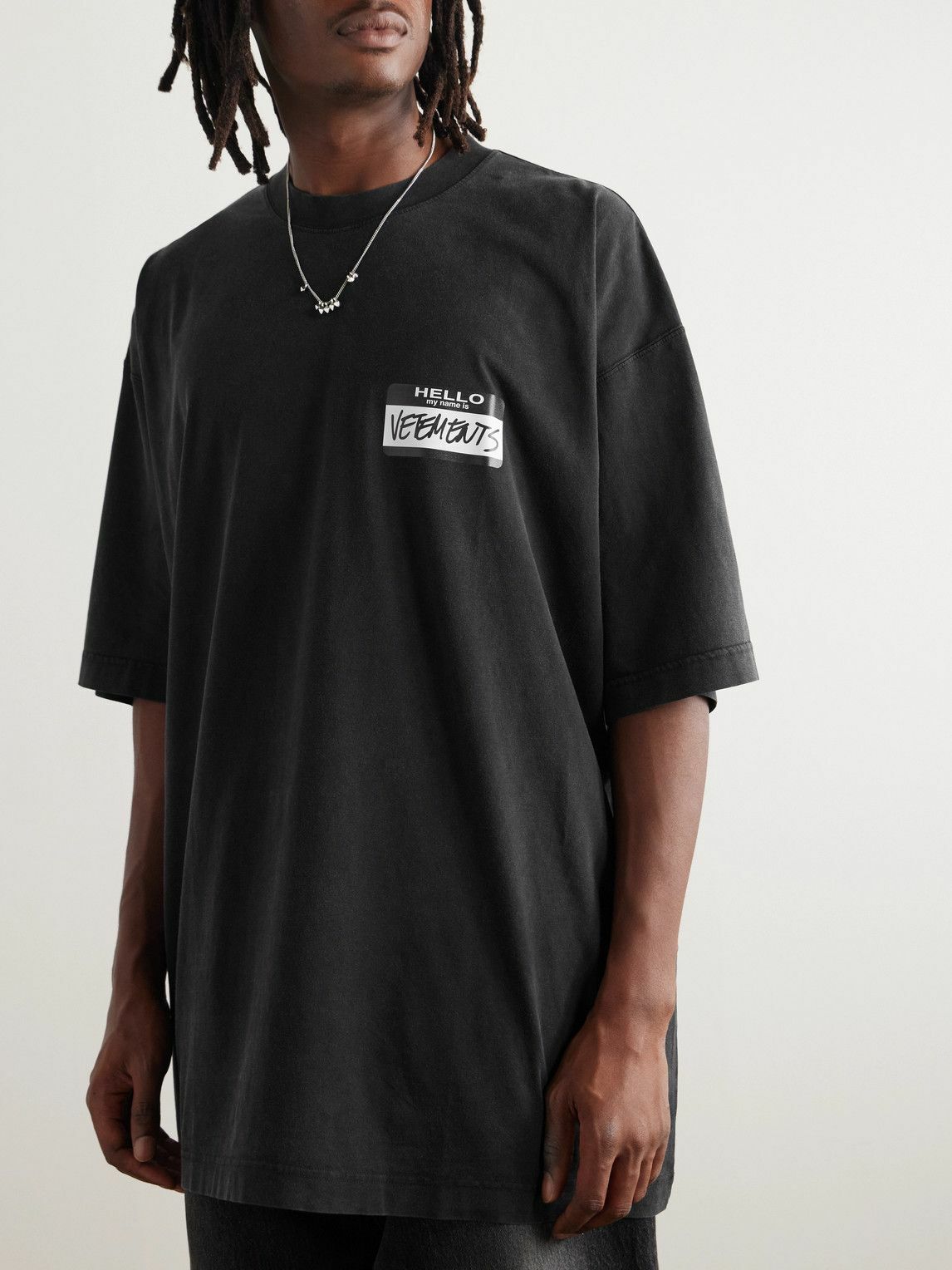 VETEMENTS - Logo-Print Cotton-Jersey T-Shirt - Black Vetements