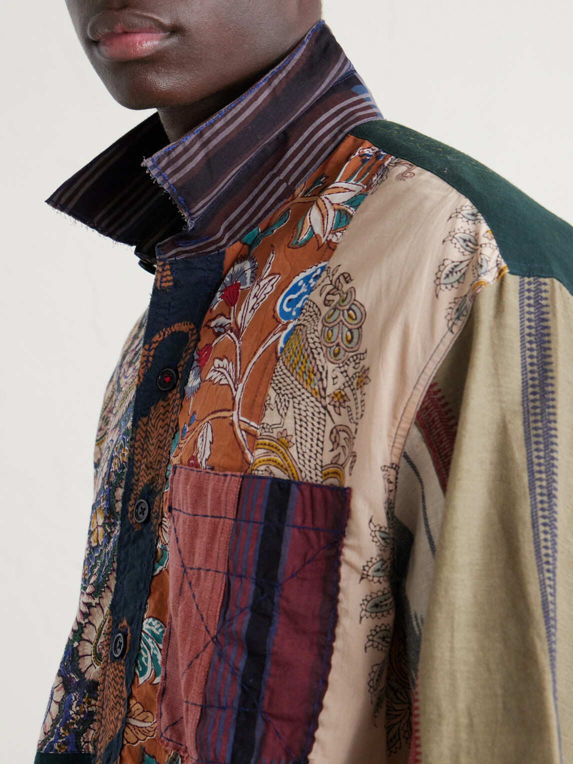 Kardo - Yuto Patchwork Cotton Shirt - Multi