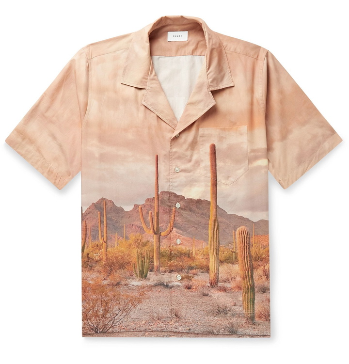 Photo: Rhude - Camp-Collar Printed Cotton Shirt - Brown