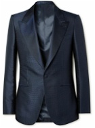 Kingsman - Silk-Jacquard and twill Tuxedo Jacket - Blue