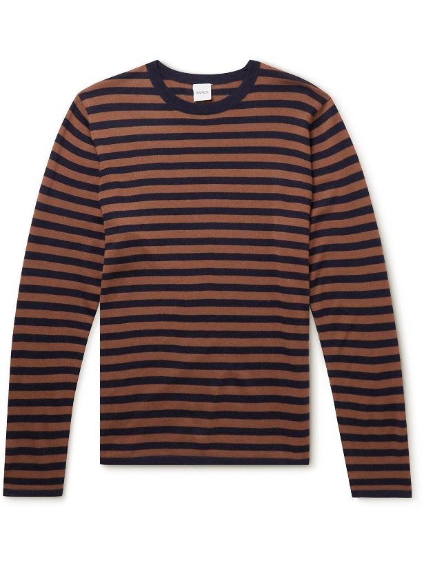 Photo: Aspesi - Striped Cashmere Sweater - Brown