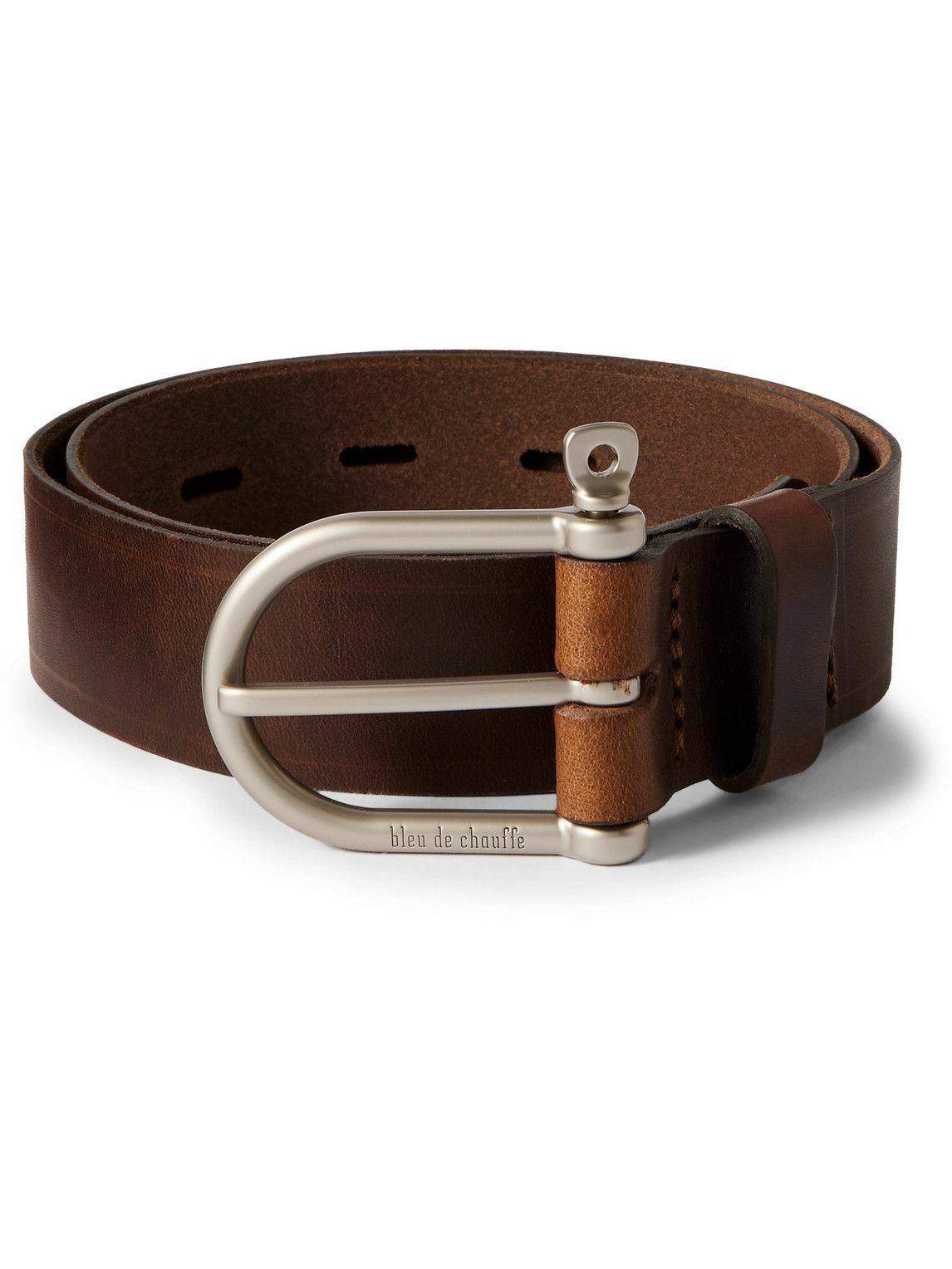 Bleu de Chauffe - 3.5cm Manille Leather Belt - Brown