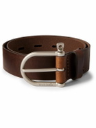 Bleu de Chauffe - 3.5cm Manille Leather Belt - Brown