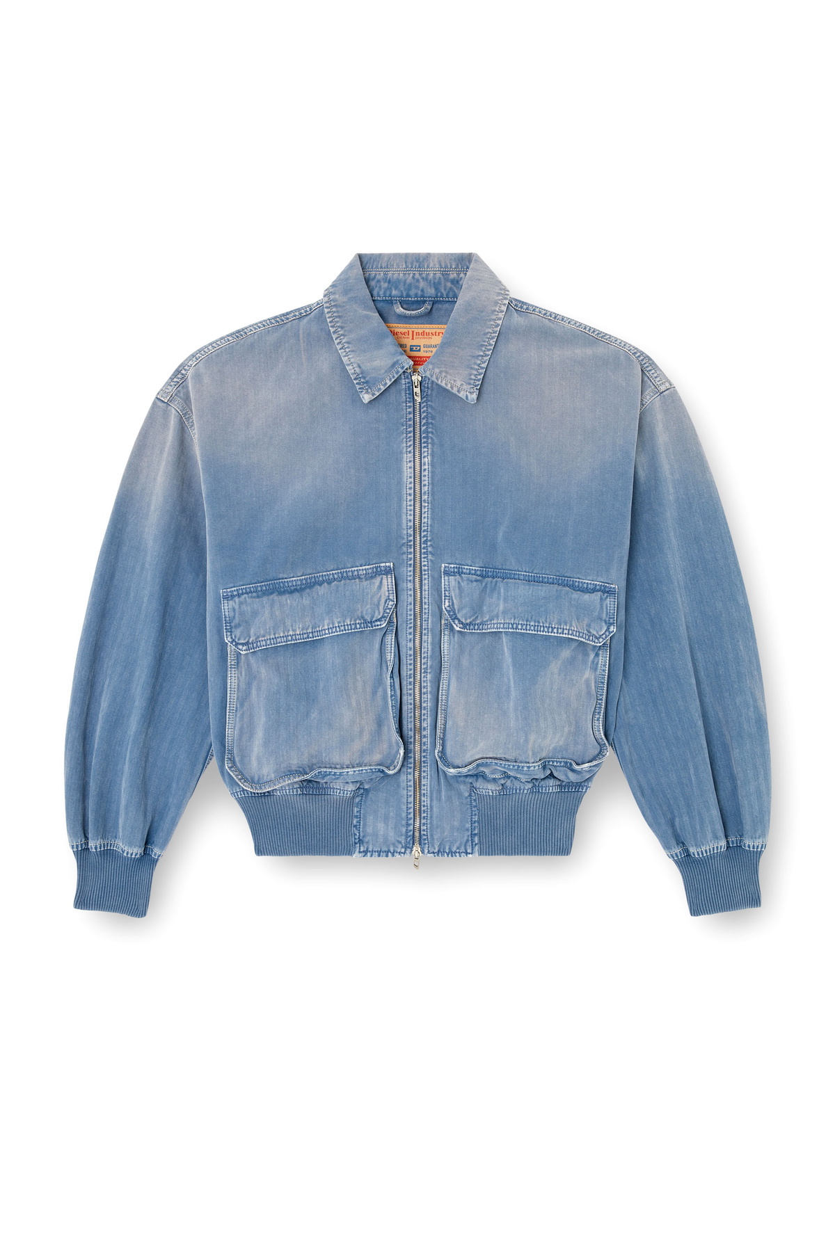 Diesel Jacket in coloured herringbone denim - Denim Jackets - Unisex - Blue
