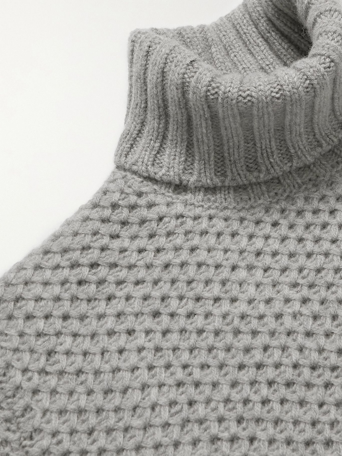 MP Massimo Piombo - Waffle-Knit Wool Rollneck Sweater - Unknown