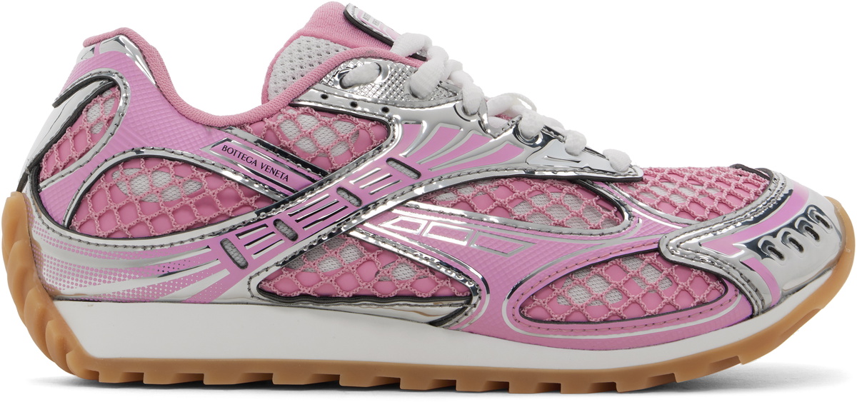 Bottega Veneta Pink & Silver Orbit Sneakers Bottega Veneta