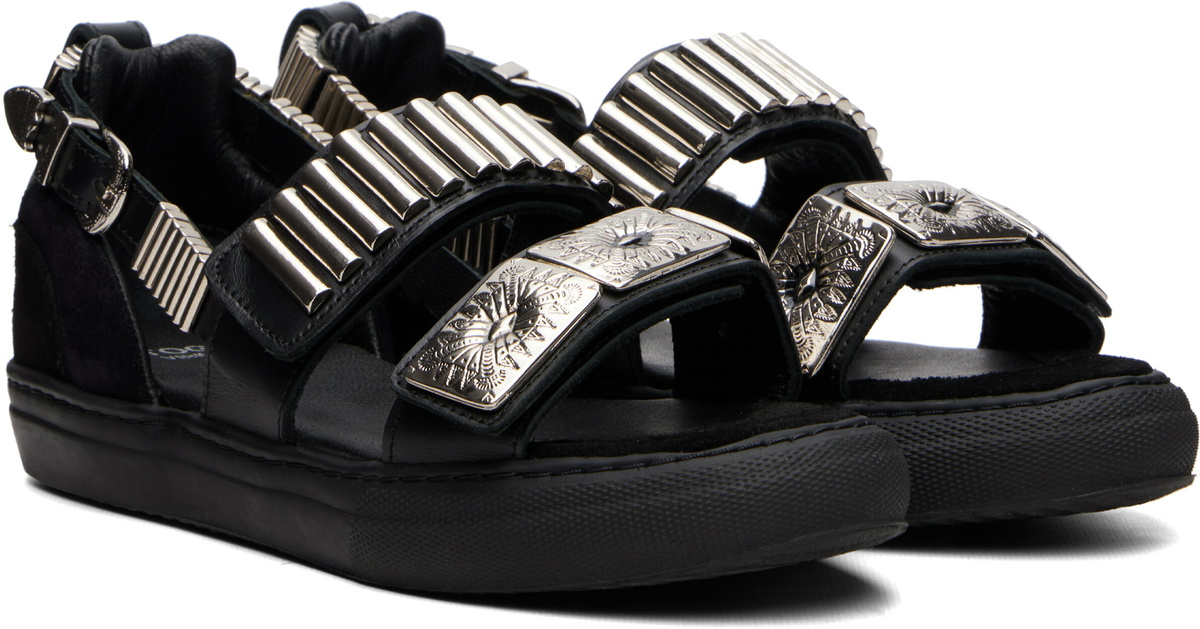 Toga Virilis Black Metal Sneaker Sandals