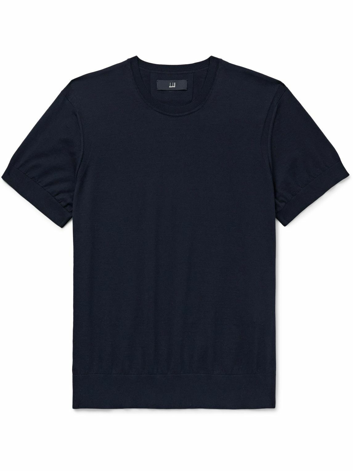 DUNHILL - Logo-Embroidered Cotton-Jersey T-Shirt - Blue Dunhill DUNHILL - Logo-Embroidered Cotton-Jersey T-Shirt - Blue Dunhill