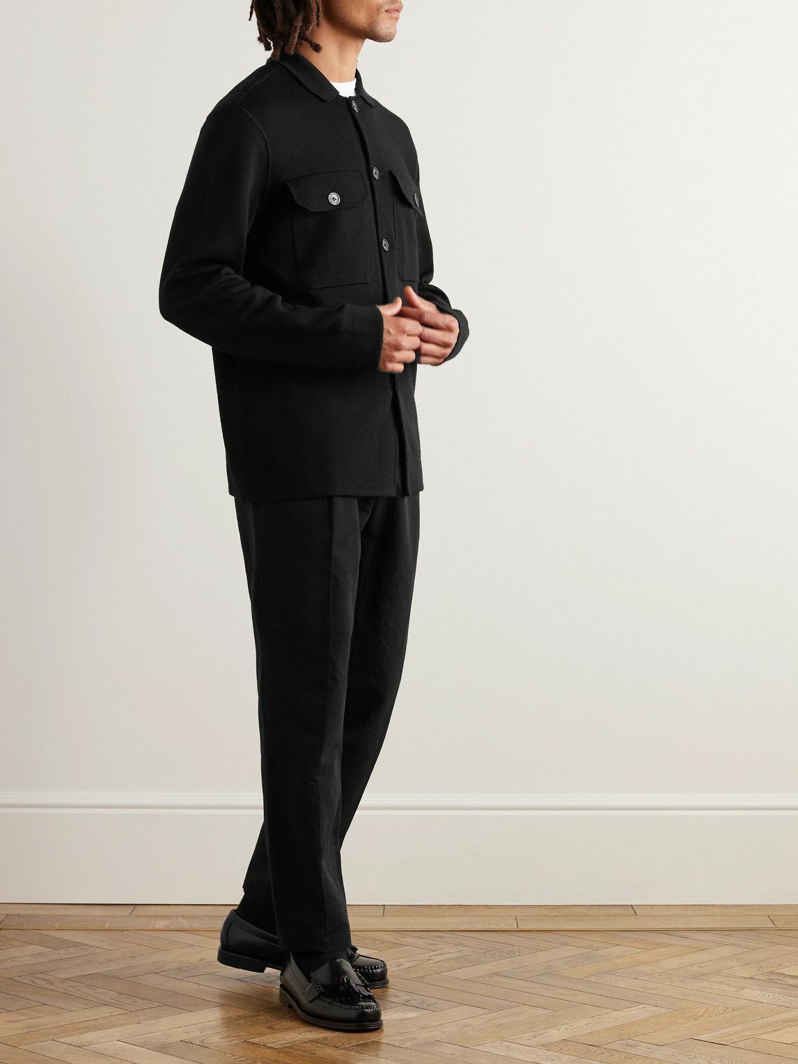Orlebar Brown - Brigg Merino Wool Overshirt - Black