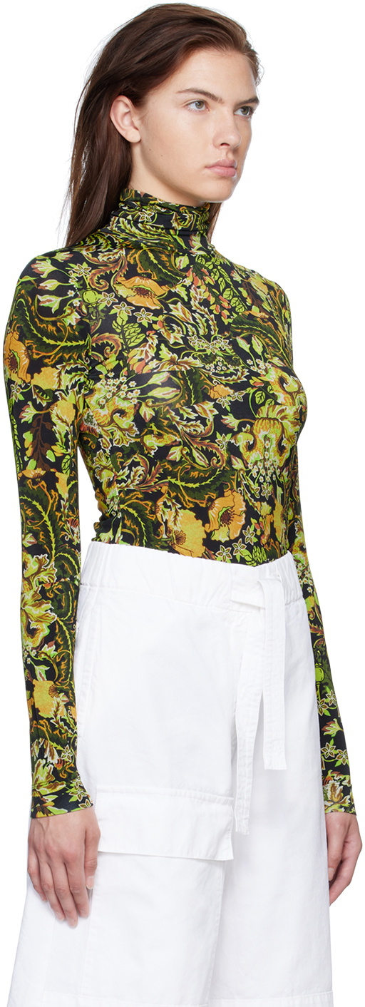 Dries Van Noten Yellow Printed Turtleneck Dries Van Noten