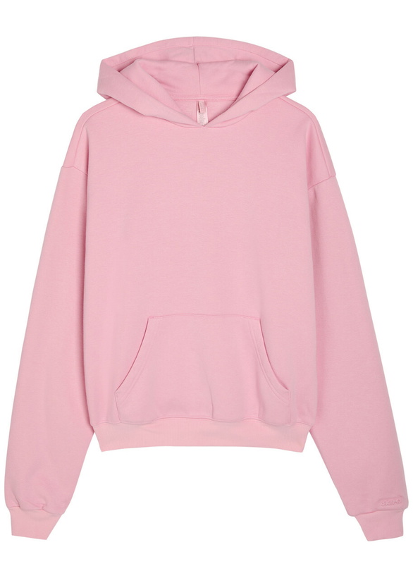 Photo: Skims Hooded Cotton-blend Sweatshirt Pink