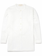 SMR Days - Cavalet Grandad-Collar Bib-Front Cotton-Voile Shirt - White