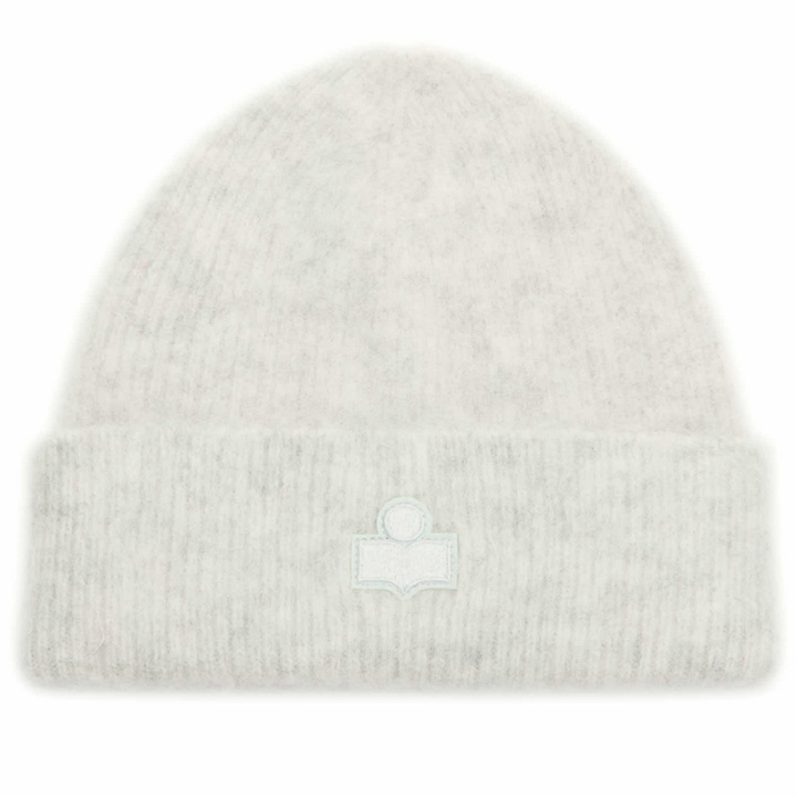 Photo: Isabel Marant Women's Peeta Fluffy Beanie Hat in Light Grey 