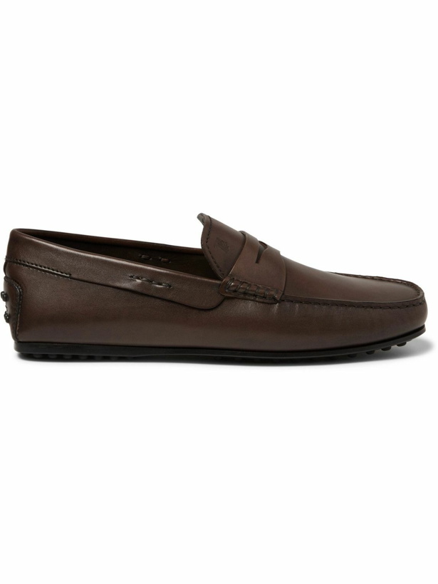 Photo: Tod's - City Gommino Leather Penny Loafers - Brown