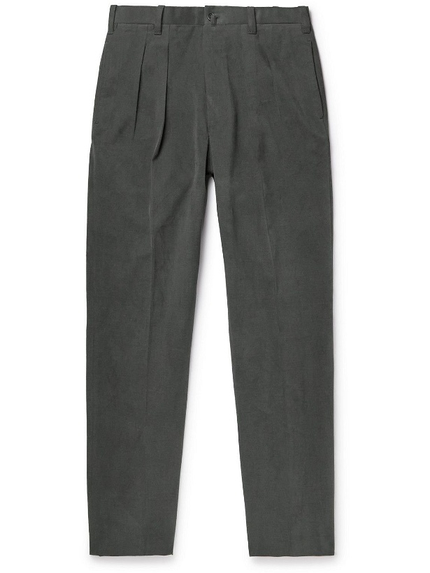 Photo: Giuliva Heritage - Umberto Straight-Leg Pleated Brushed Cotton-Twill Trousers - Unknown