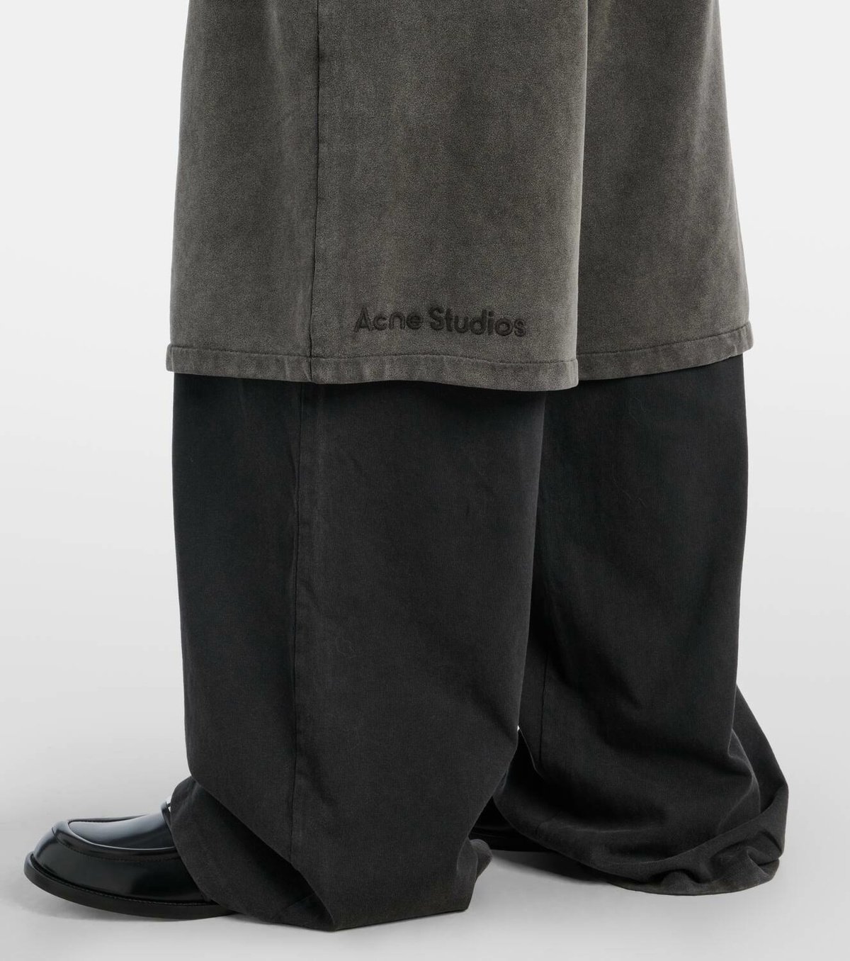 Acne Studios Layered cotton fleece sweatpants