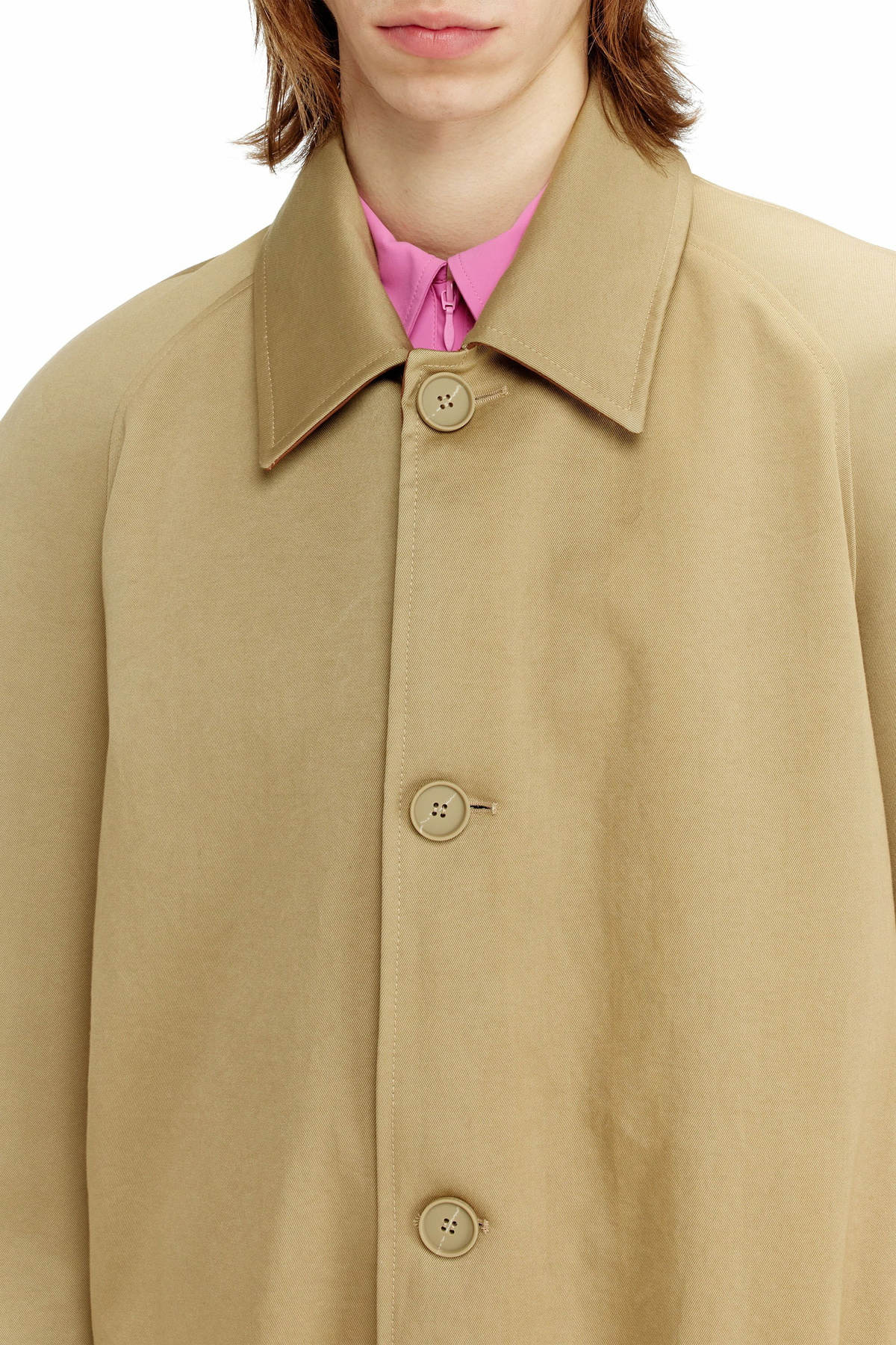 Diesel Trench coat with cocoon sleeves - Leather jackets Mens in Brown