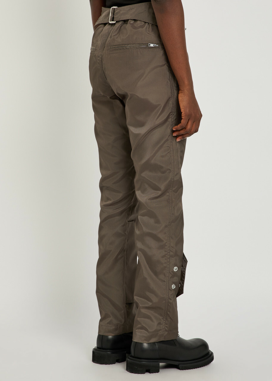 Rick Owens Motopants Panelled Leather Trousers Grey