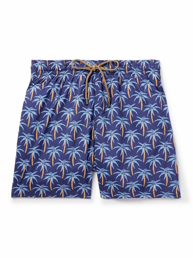 Photo: Canali - Short-Length Printed Swim Shorts - Blue