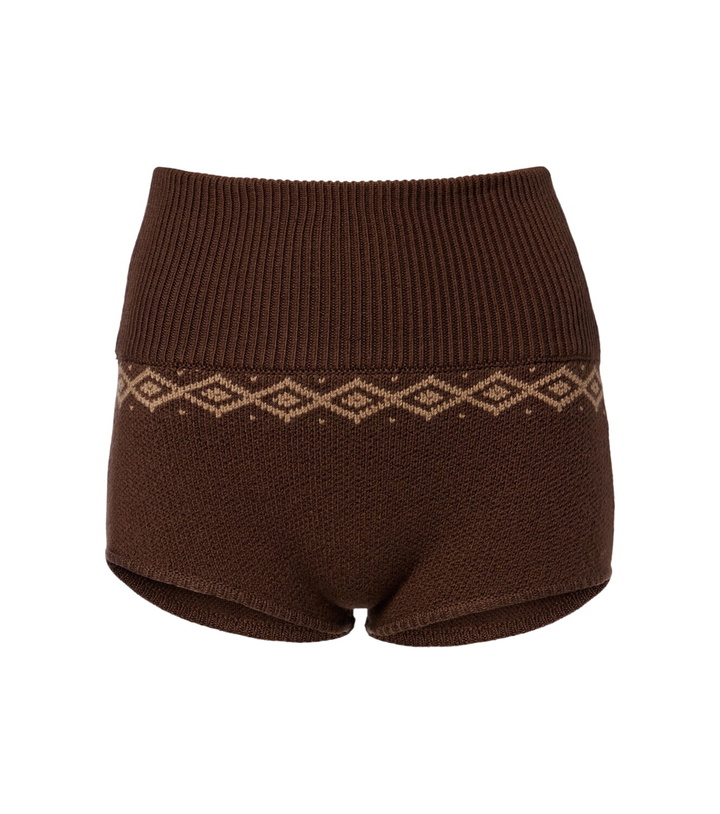 Photo: Magda Butrym Argyle crochet wool shorts