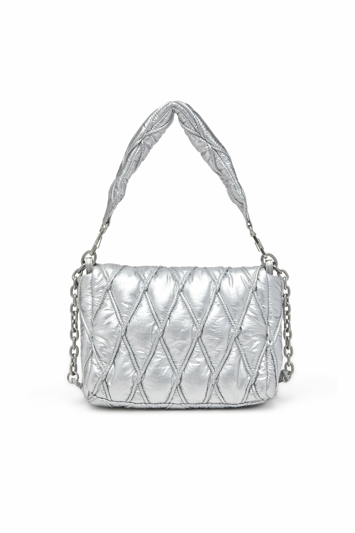 Diesel Charm-D M-Shoulder bag in quilted metallic nylon - Shoulder