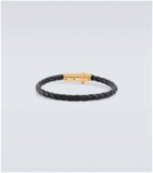 Versace Medusa braided leather bracelet