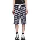 Dolce and Gabbana Navy and White Crown Logo Shorts