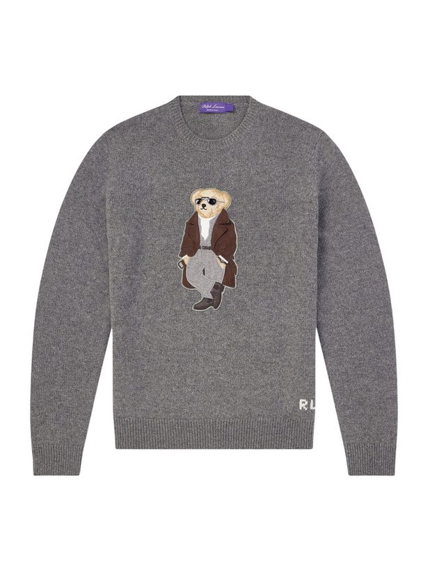 Photo: Ralph Lauren Purple label - Polo Bear Cashmere Sweater - Gray