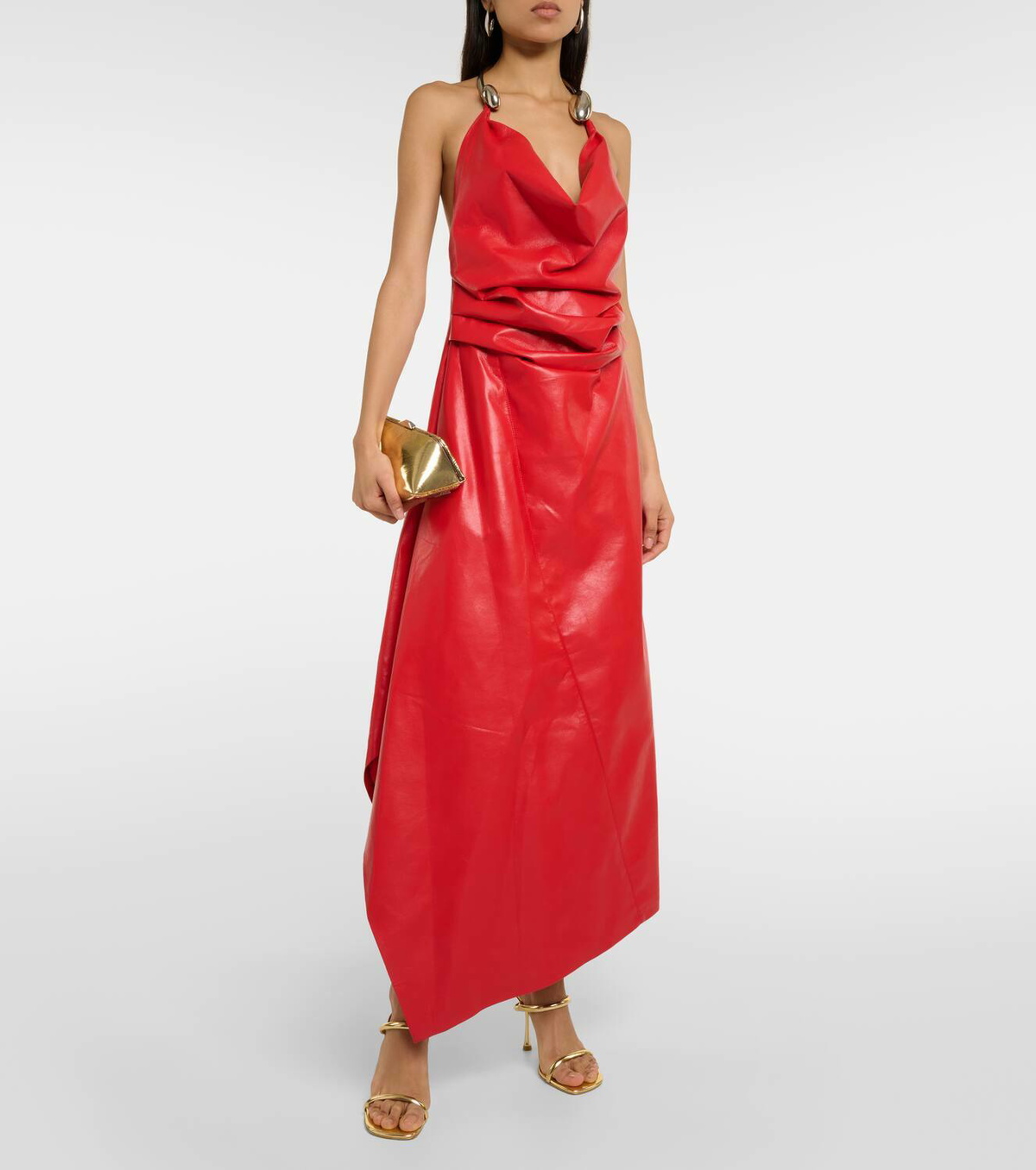 Simkhai Calithea halterneck leather midi dress Simkhai Simkhai Calithea halterneck leather midi dress Simkhai