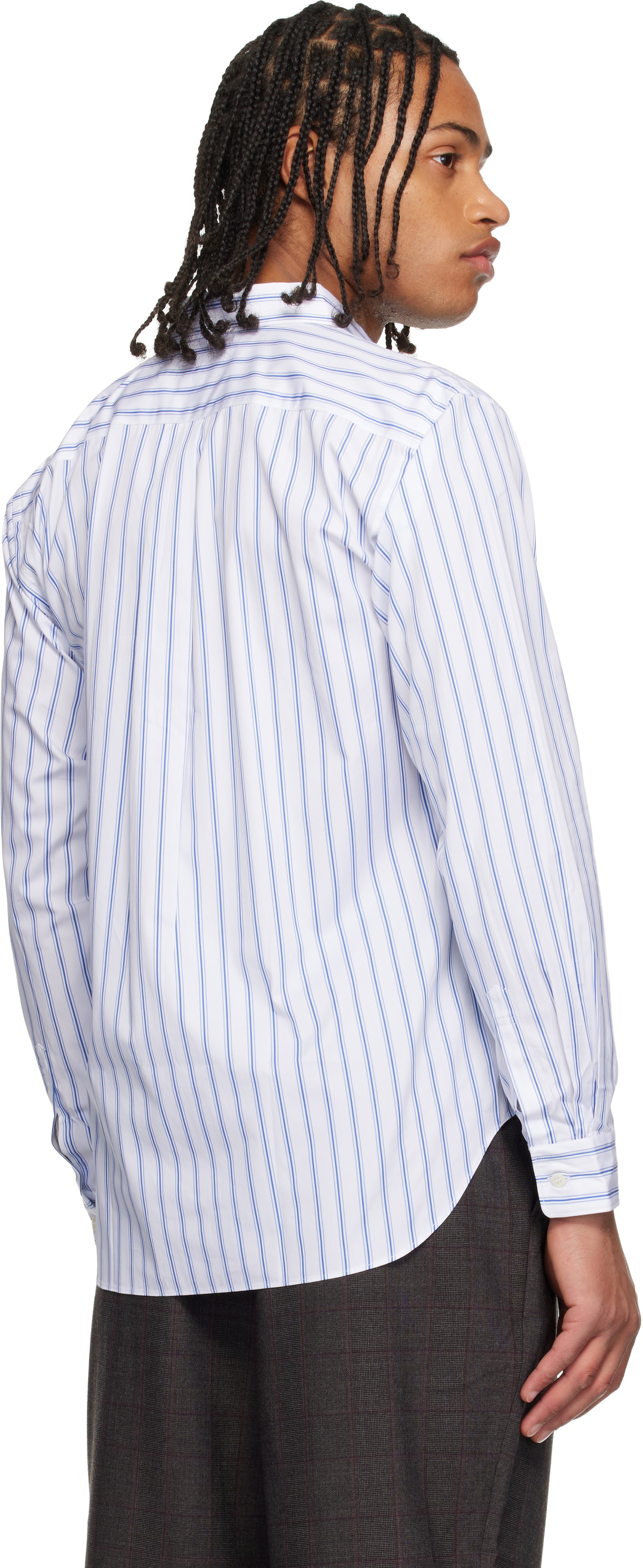 Comme des Garçons Homme Deux Navy & White Striped Shirt
