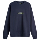 BEAMS Men's Logo Crew Sweatshirt in Navy