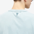 AMI Paris Men's Fade Out Tonal Heart Logo Oversized T-Shirt in Aquamarine