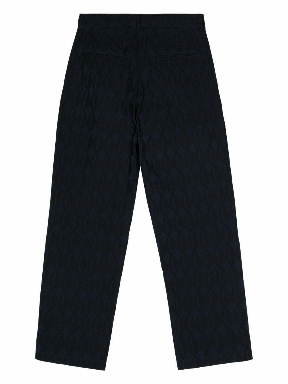 Labrum London Blue Monogram Straight-Leg Trousers