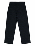 Labrum London Blue Monogram Straight-Leg Trousers