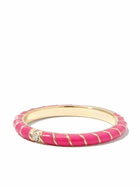 Yvonne Léon 9K Yellow Gold Alliance Enamel Diamond Ring