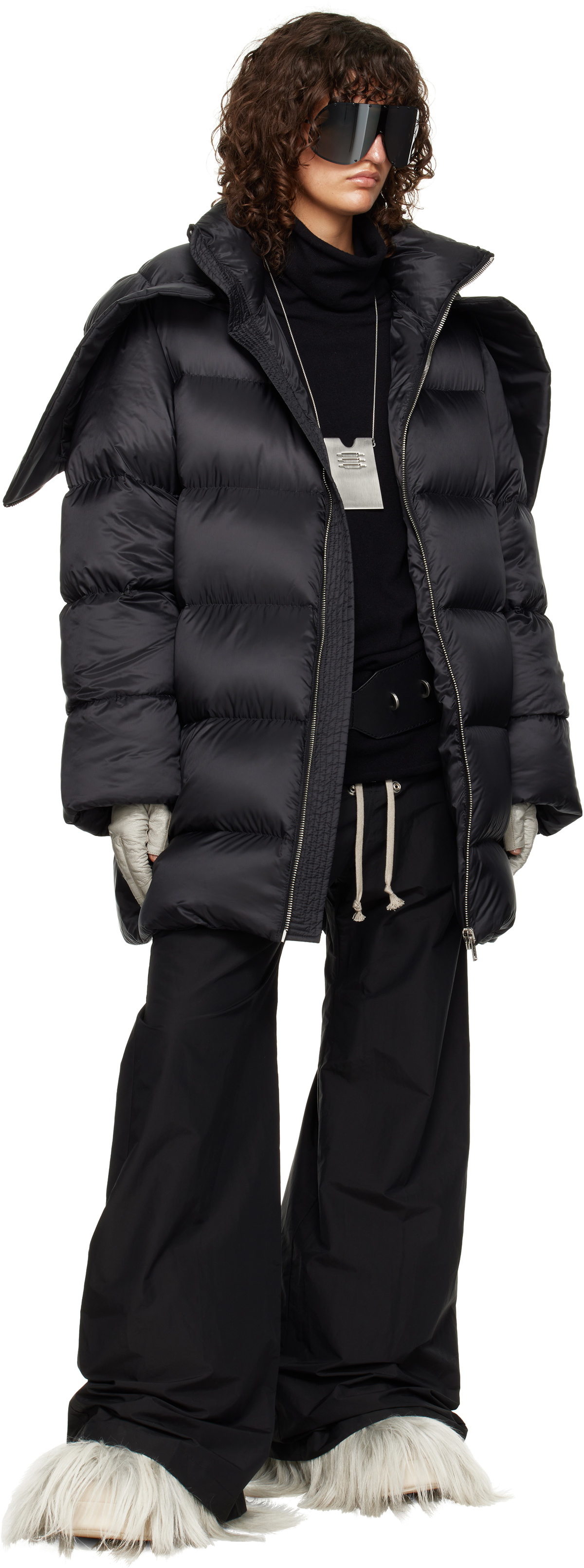 【送料&関税込】Moncler + Rick Owens Mu02d1c02 Hooded Cyclop Rick Owens Moncler + Rick Owens Black Hooded Cyclopic Jacket