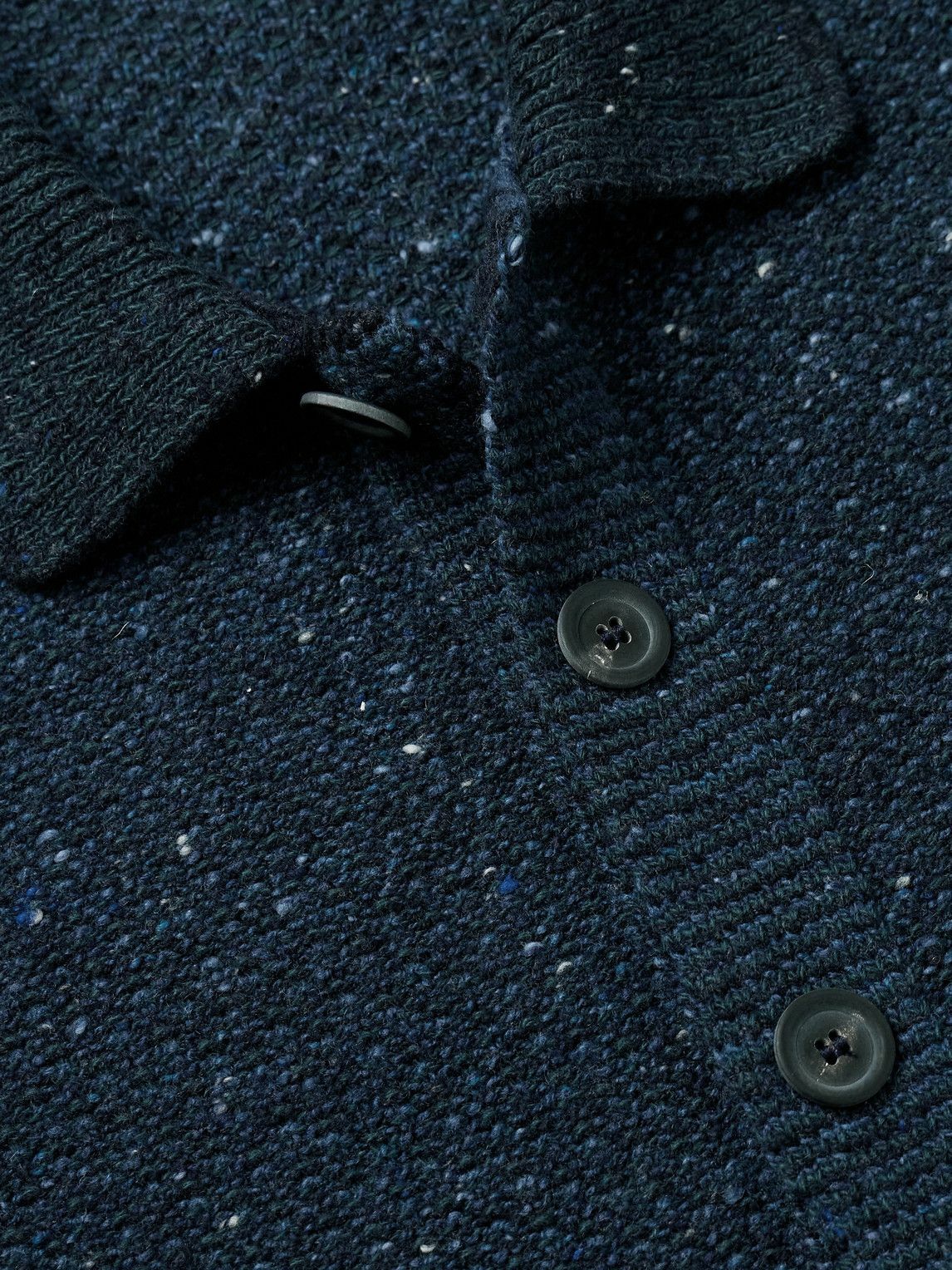 Inis Meáin - Breidin Merino Wool and Cashmere-Blend Shirt Jacket - Blue