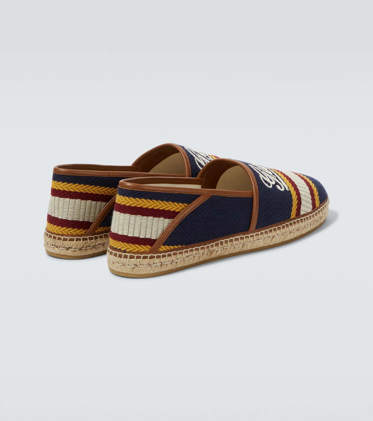 Gucci Logo leather-trimmed espadrilles
