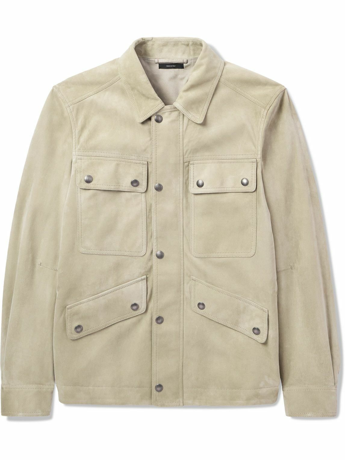 TOM FORD - Leather-Trimmed Cotton-Velvet Biker Jacket