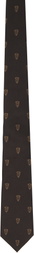 Burberry Brown B Shield Silk Tie