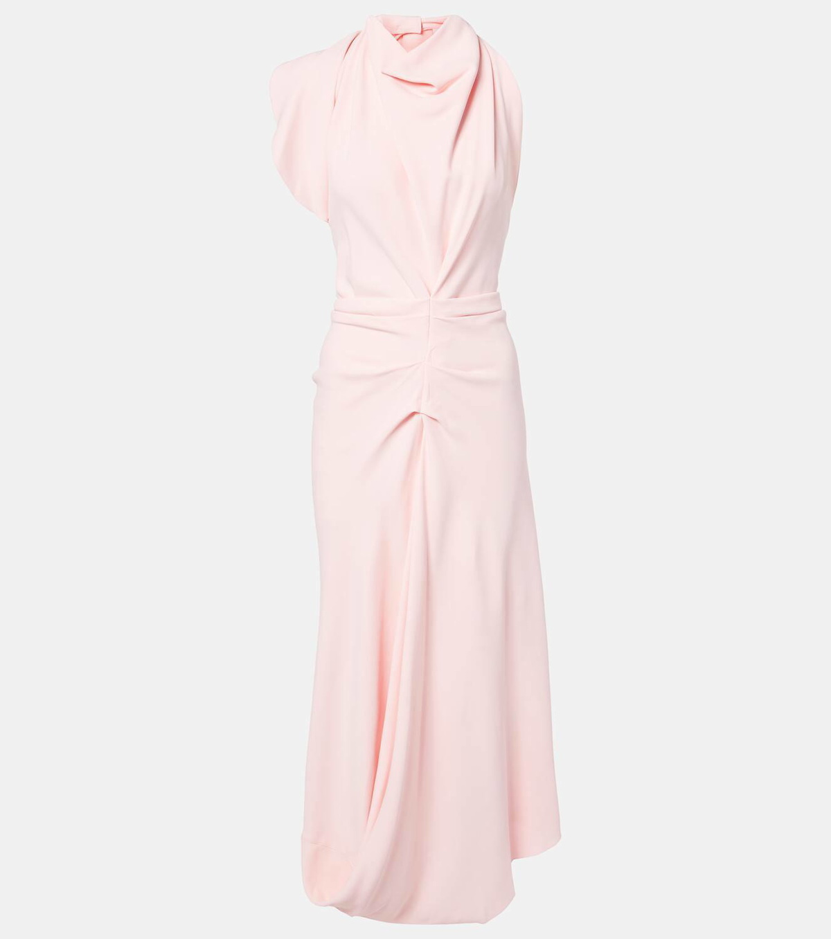 Victoria Beckham Scarf-detail open-back crêpe midi dress