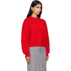 Jil Sander Red Wool Crew-Neck Sweater
